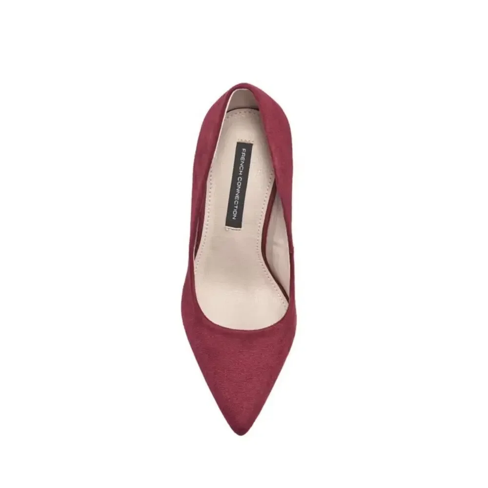 New French connection Kelsey Burgundy faux suede heels sz 6.5